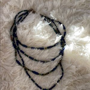 Blue beaded necklace